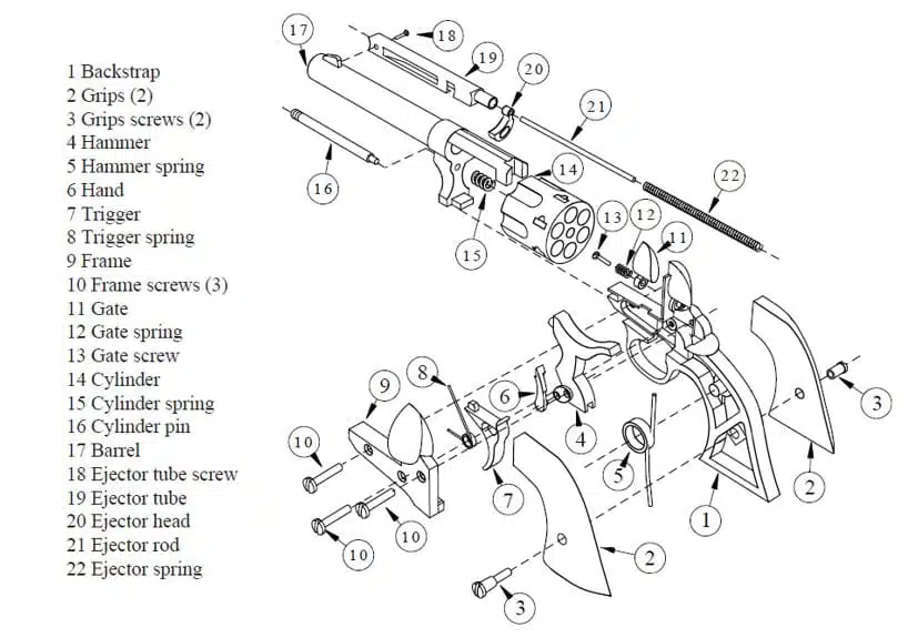 Deko-Revolver .45, US-Kavallerie Modell 1873