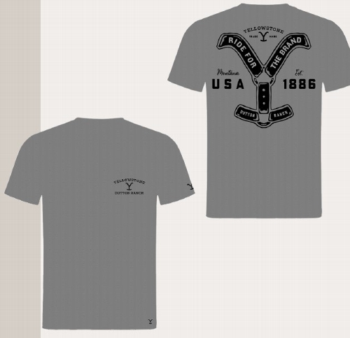 T-Shirt YELLOWSTONE Ride For The Brand grau