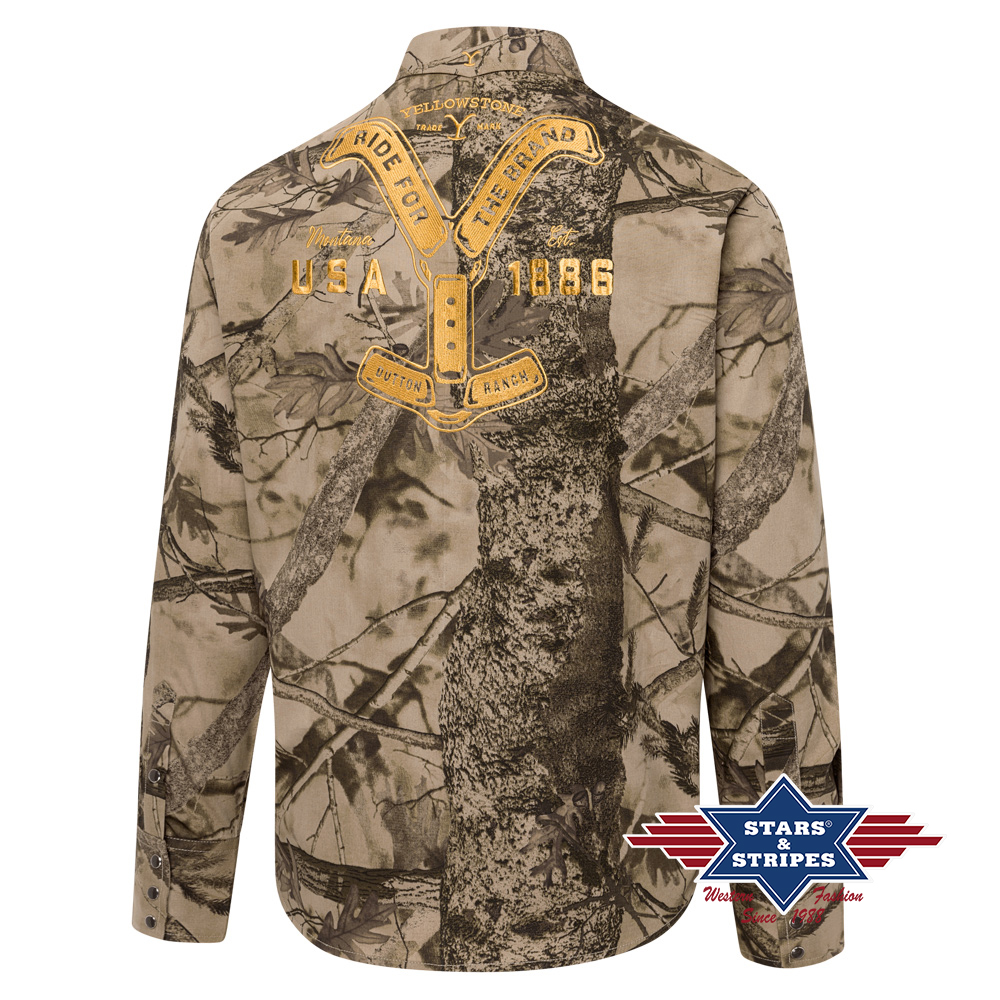 Westernhemd Yellowstone Ride for the Brand Camo