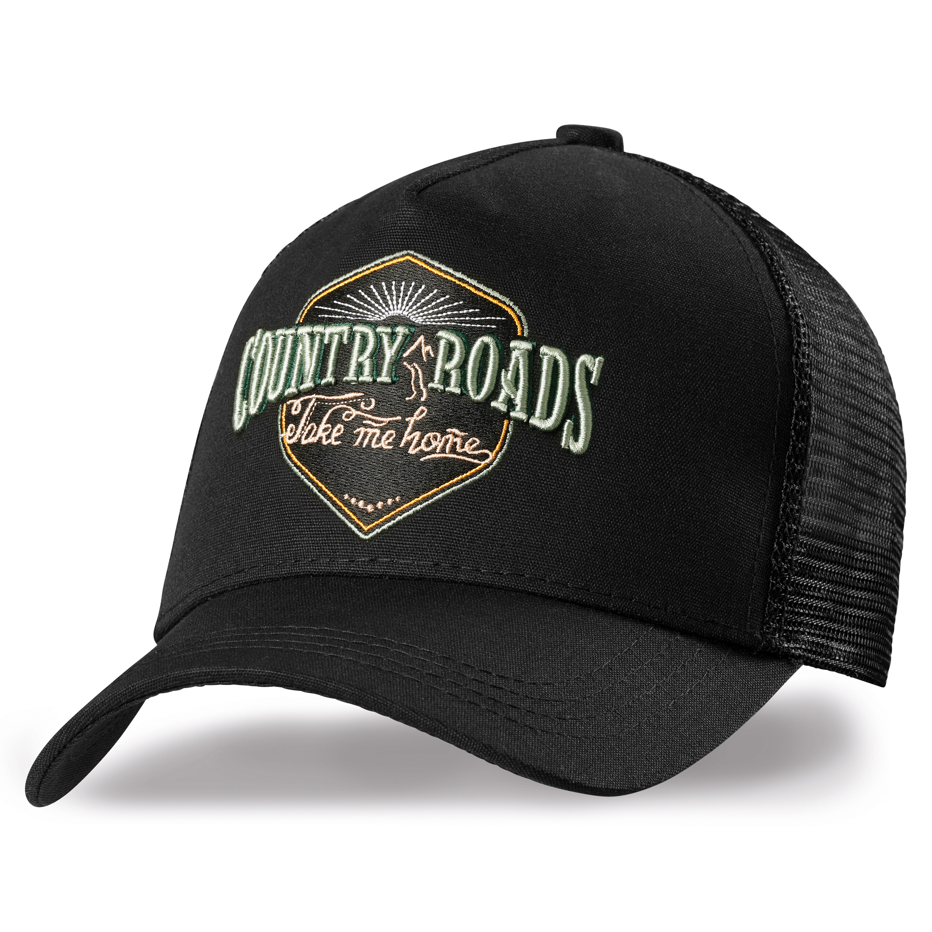 Truckercap TC Country Roads schwarz