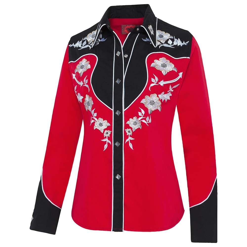 Westernbluse Lynn rot