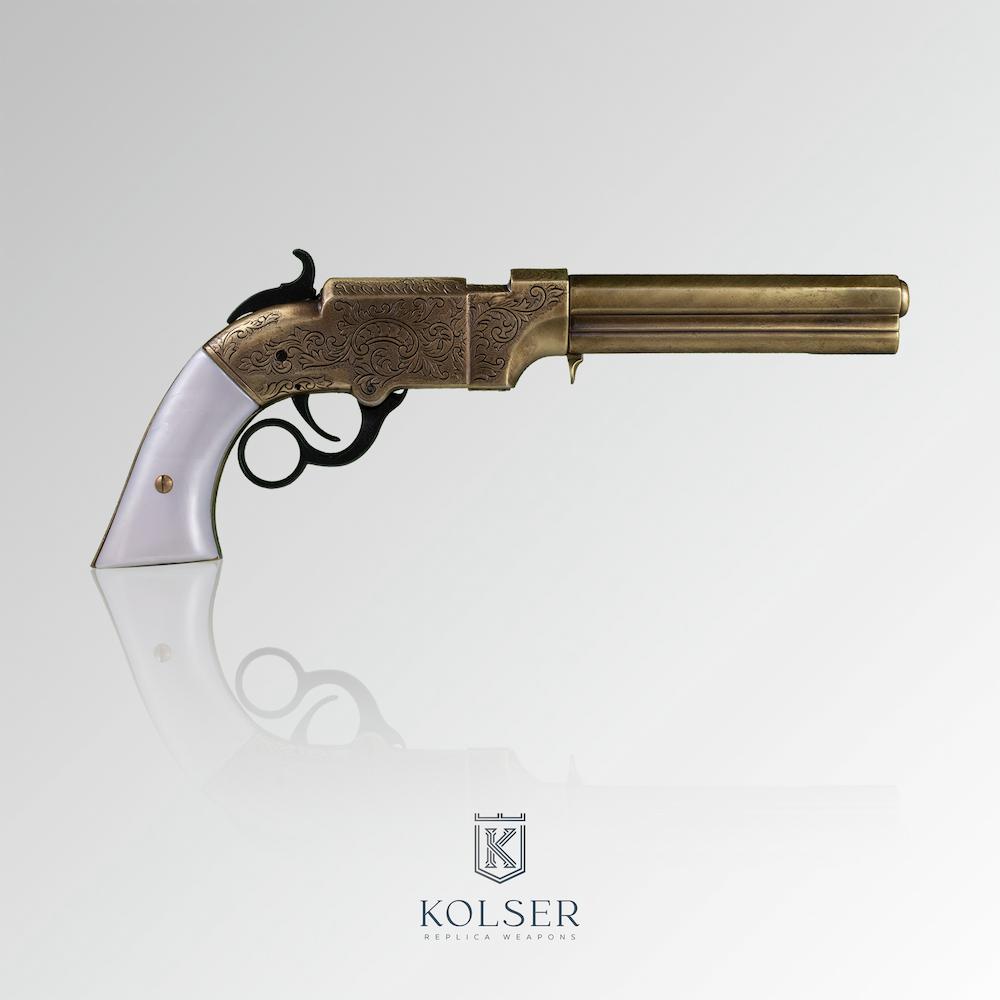 Kolser Pistole VOLCANIC 1854 messing, perlmutt