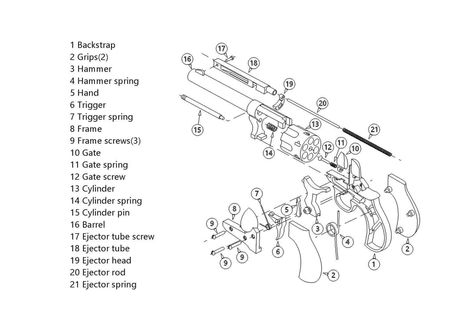 Deko Colt Thunderer schwarz/messing