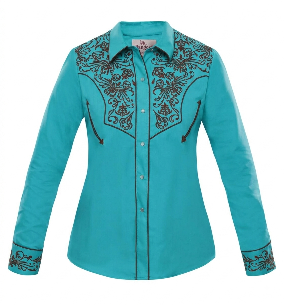 Rangers Westernbluse Avery türkis
