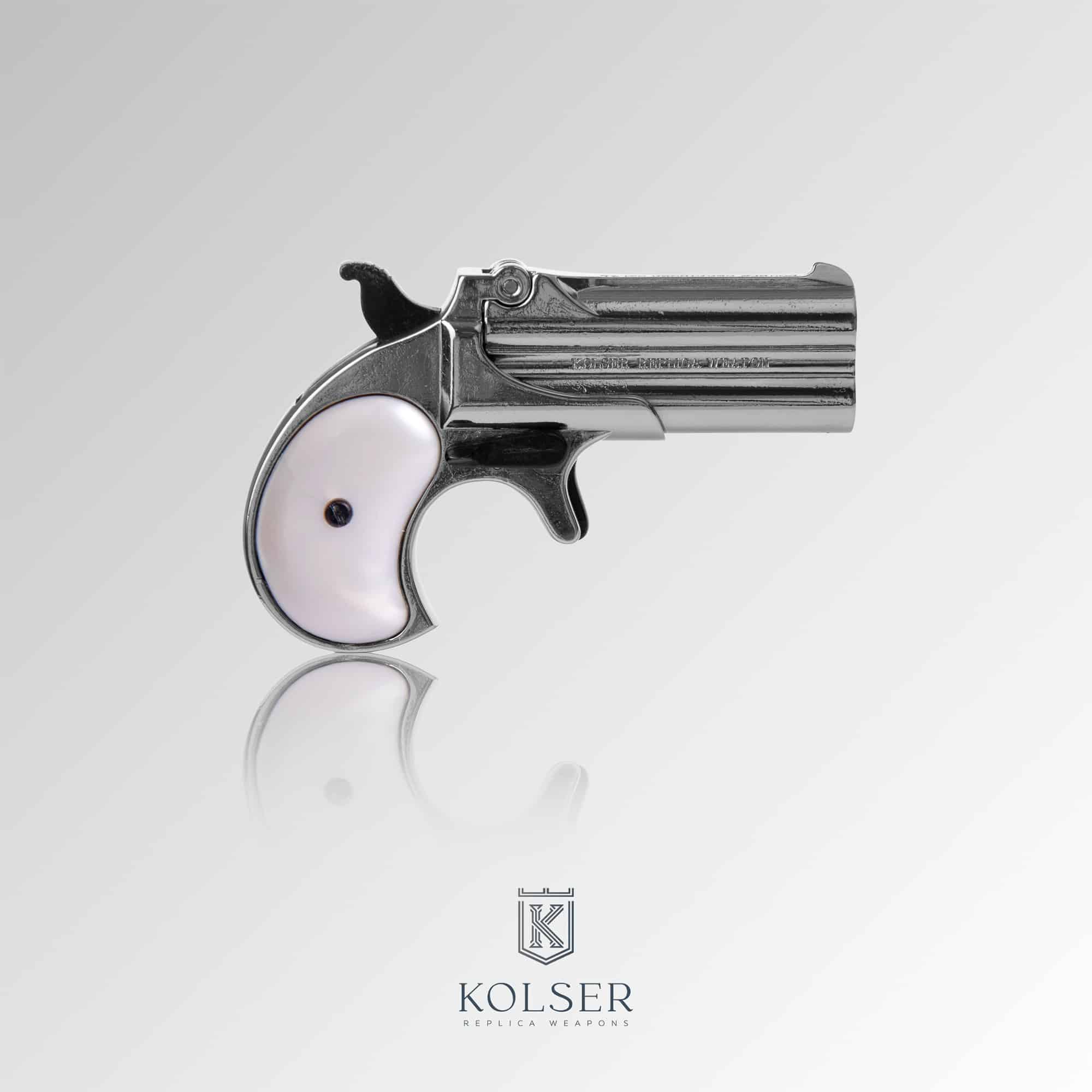 Deko Derringer 95 1866 nickel, weiß