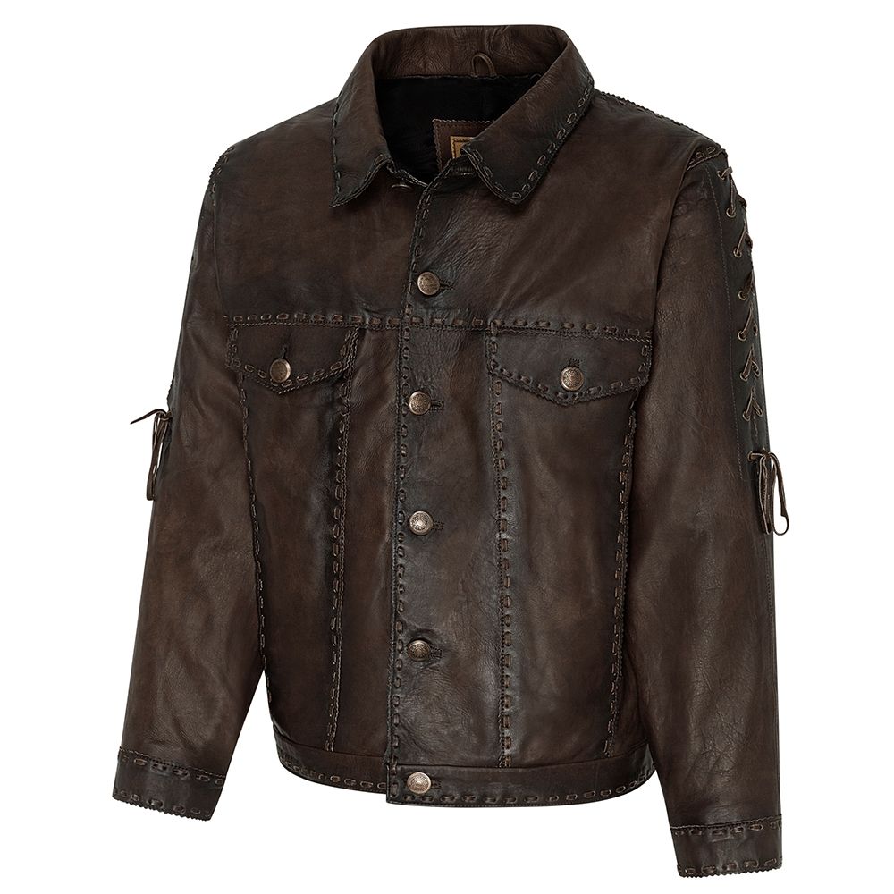 Men Western Cowboy Fringe Jacket Beaded Native